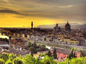 Arno, River, Town, Florence