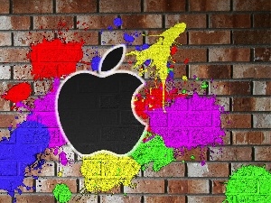 blots, color, Apple, brick