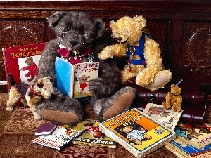 glasses, Books, bear