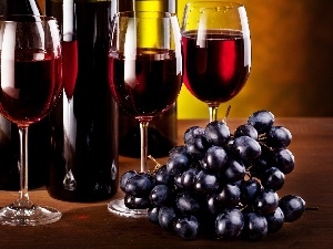 Wine, Bottles, Grapes