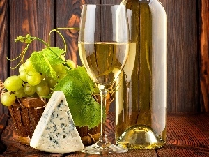 cheese, Grapes, Bottle, Wines