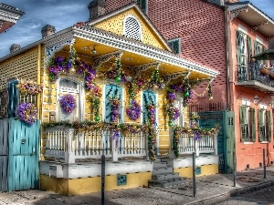 Christmas, decor, Yellow, New Orleans, Home