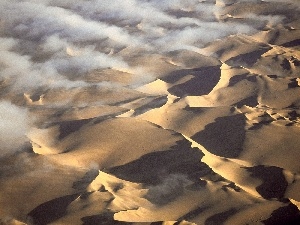 Desert, clouds, Namibia