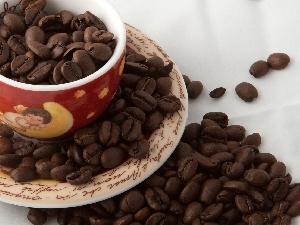 coffee, grains, Coloured, cup