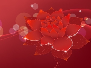Colourfull Flowers, graphics, Red
