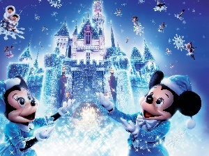 flakes, Miki, Disneyland, snow, mouse