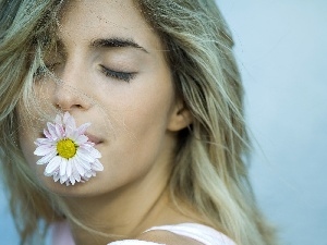 lips, Flower, girl