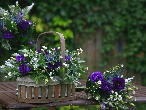 flowers, violet, Baskets, Bouquets