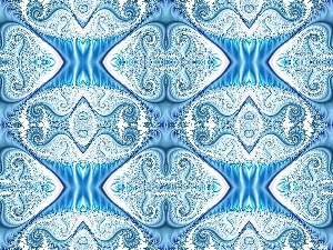 fractals, patterns, blue, White