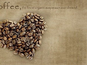 coffee, Heart, grains