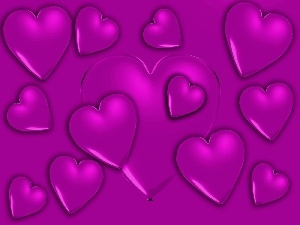 hearts, purple