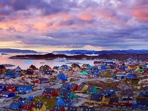 Ilulissat, Town, color, Greenland, Houses
