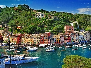 Italy, Portofino, The Hills, Houses