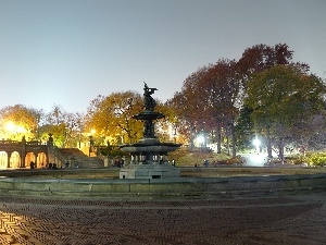 light, Night, fountain, Park