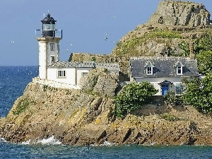 rocks, Lighthouses, France
