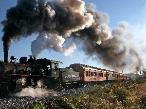 ##, smoke, locomotive, Wagons