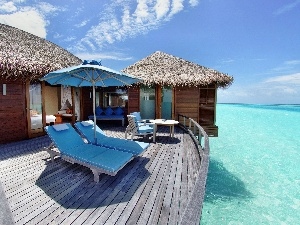 Maldives, Ocean, Hotel hall, terrace