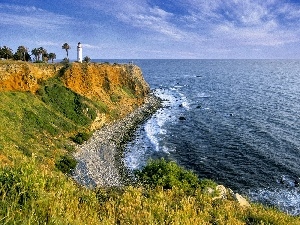 maritime, Lighthouse, sea, Cliffs