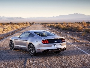 Mountains, Way, Ford, Mustang