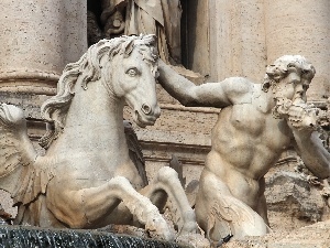 Pegasus, statues, di trevi, Rome