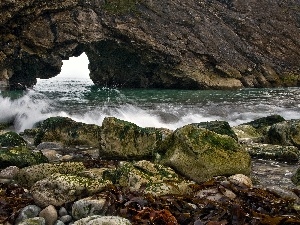 rocks, sea