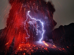 Sakurajima Volcano, eruption, Island, Storm, Kyushu