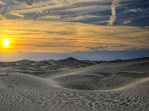 sun, west, Desert, traces