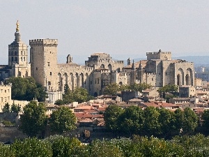 Town, papal, Avignon, France, palace