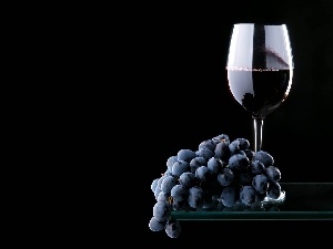glass, Wine, Grapes