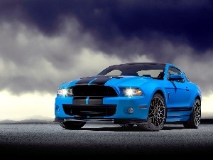 clouds, GT-R500, Ford Mustang, Shelby