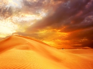Desert, Sand, Great Sunsets, clouds