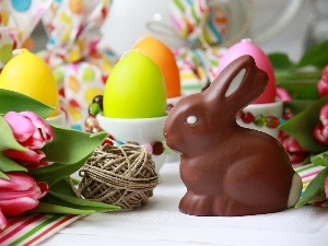 eggs, candles, easter, Tulips, Wild Rabbit