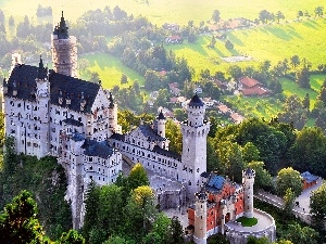 Germany, Bavaria, Neuschwanstein Castle, panorama