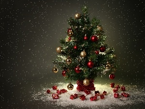 God, snow, dressed, birth, christmastree