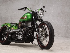 Green, Harley-Davidson, antique