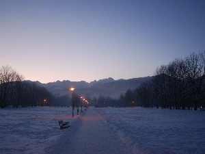 lane, winter, Mountains, Zakopane