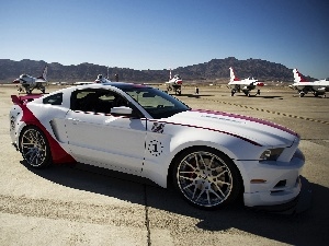 Mountains, airport, Ford, Planes, Mustang