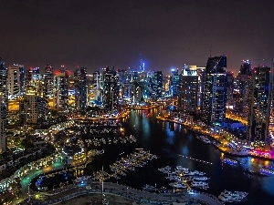 Town, night, Dubaj