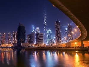 night, panorama, Dubaj