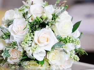 White, roses, bouquet