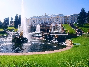 fountain, Russia, palace