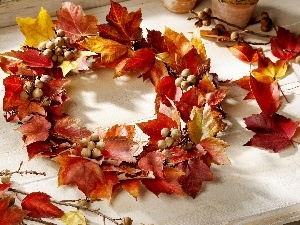 Leaf, wreath, Autumn